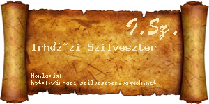 Irházi Szilveszter névjegykártya